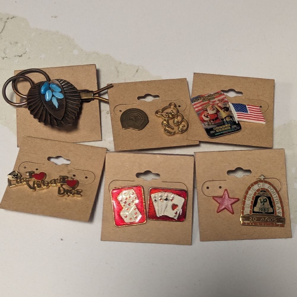 11 piece antique pin set of mix and match pins